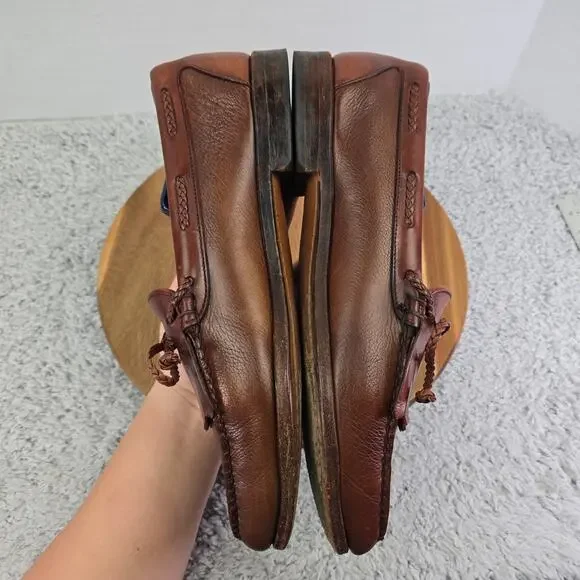 Allen Edmonds Nottingham Brown Kiltie Woven Lace Tassel Daily Loafer Mens 11.5 D